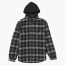 Supreme Waffle Plaid Hooded Shirt Black