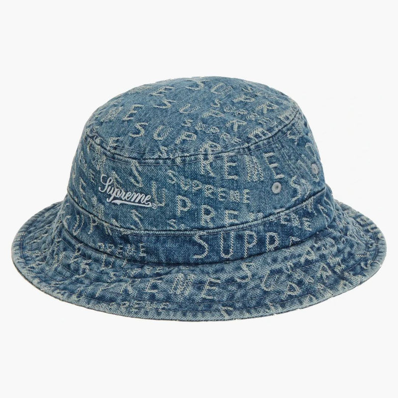 Supreme Warp Jacquard Logos Denim Crusher Blue