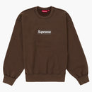Supreme Washed Box Logo Crewneck Brown