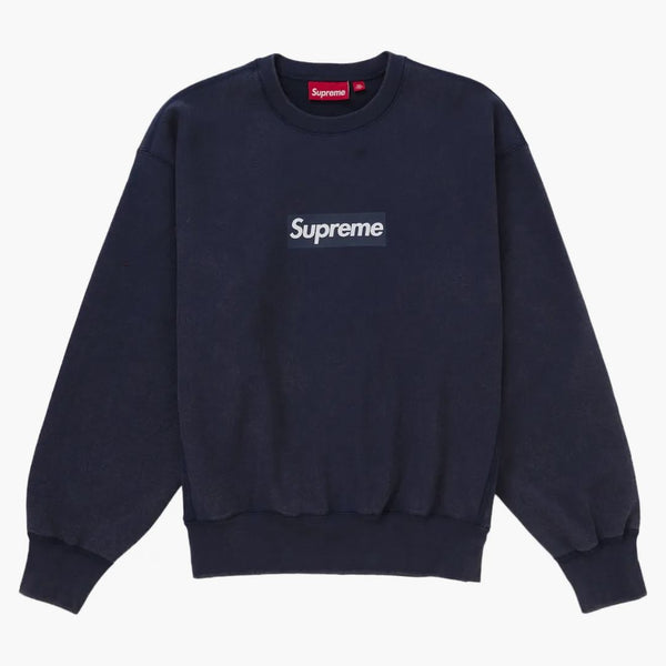 Supreme Washed Box Logo Crewneck Navy