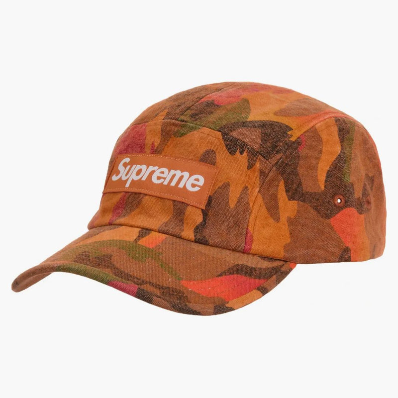 Supreme Washed Canvas Camp Cap (ss24) Orange Camo