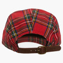 Supreme Washed Chino Twill Camp Cap (fw20) Red Tartan