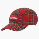 Supreme Washed Chino Twill Camp Cap (fw20) Red Tartan