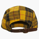 Supreme Washed Chino Twill Camp Cap (fw20) Yellow Tartan