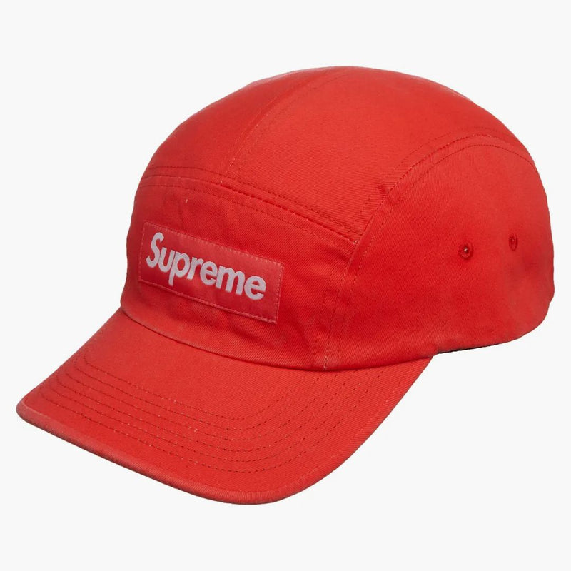 Supreme Washed Chino Twill Camp Cap (fw21) Neon Red