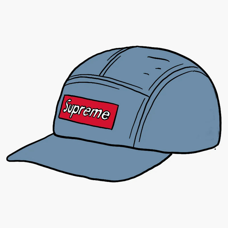 Supreme Washed Chino Twill Camp Cap (ss21) Denim