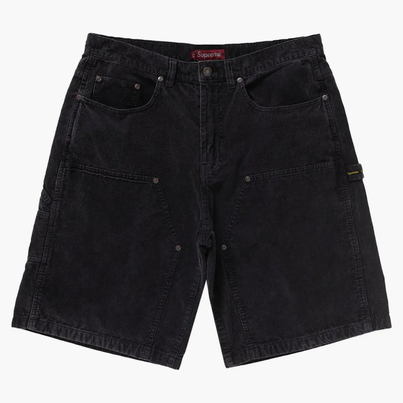 Supreme Washed Corduroy Double Knee Painter Krátká černá