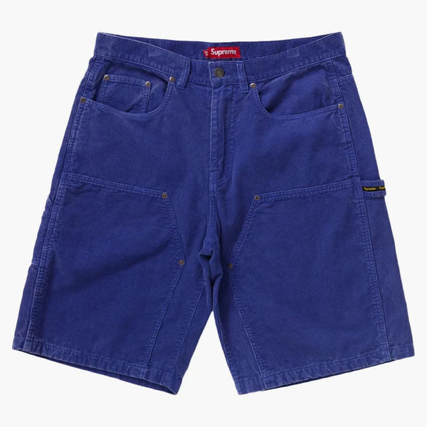 Supreme Washed Corduroy Double Knee Painter krátce modrá