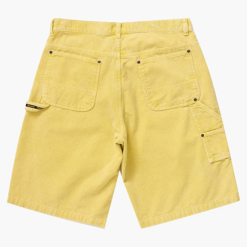 Supreme Washed Corduroy dvojitý malíř kolena krátká žlutá