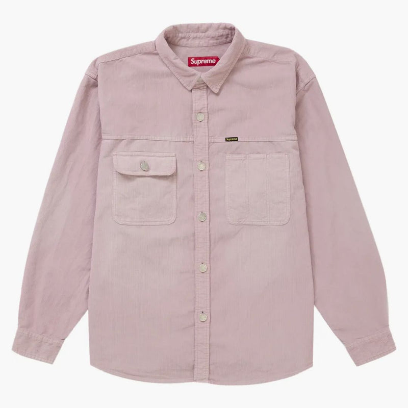 Camicia a velluto a coste lavata suprema prugna