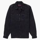 Supreme Washed Corduroy Zip Up Shirt Black