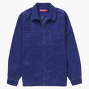 Supreme Washed Corduroy Zip Up Shirt Blue
