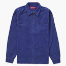 Supreme Washed Corduroy Zip Up Shirt Blue