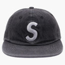 Supreme Washed Denim S Logo 6 Panel Black