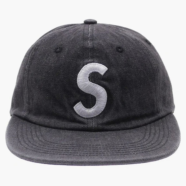 Nejvyšší umyté džínové logo 6 panel černé