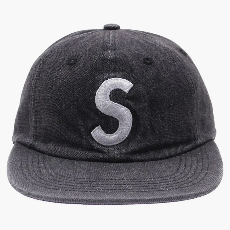 Nejvyšší umyté džínové logo 6 panel černé