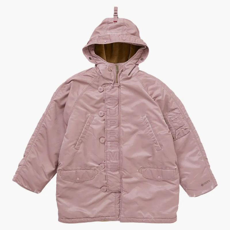 Supremo lavato Flight Satin N 3B Parka Dusty Pink