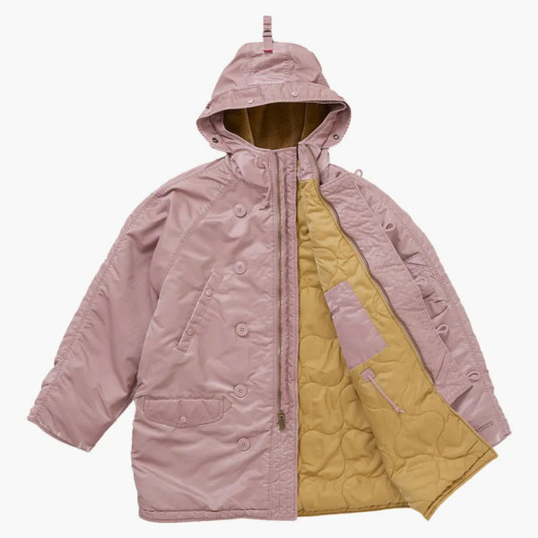 Supremo lavato Flight Satin N 3B Parka Dusty Pink