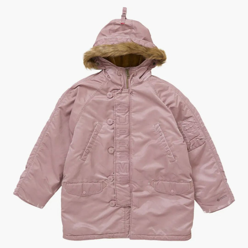Supremo lavato Flight Satin N 3B Parka Dusty Pink