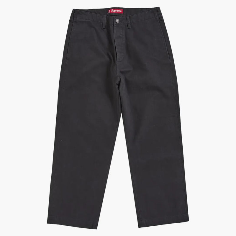Supreme Washed Herringbone Chino Pant Black