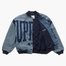 Supreme Washed Knockout Denim Varsity Jacket Washed Blue