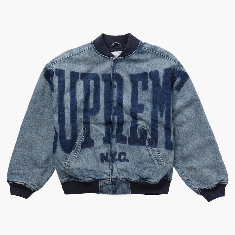 Jacheta supremă spălată din denim geacă spălată albastru spălat