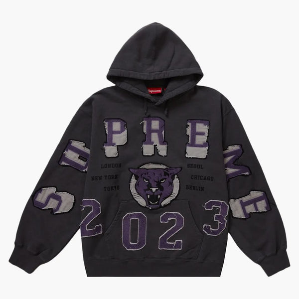 Supreme Washed Panther Hooded Sweatshirt Washed Black