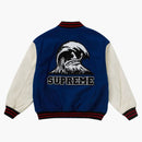 Supreme Wave Varsity Jacket Blue
