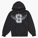 Supreme Wings Zip Up Hooded Sweatshirt Black