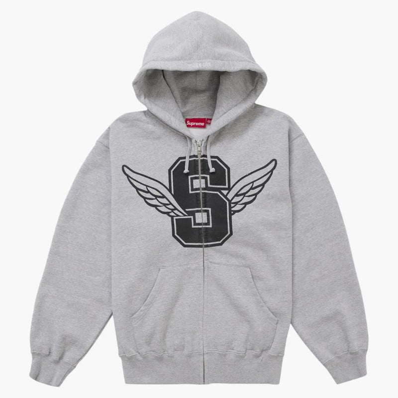 Supreme Wings Zip Up Hooded Sweatshirt Heather Gray