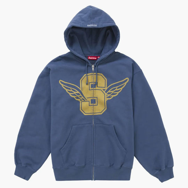 Supreme Wings Zip Up Hooded Sweatshirt Dark Blue