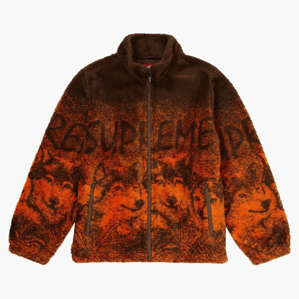 Supreme Wolf Fleece Jacket Brown