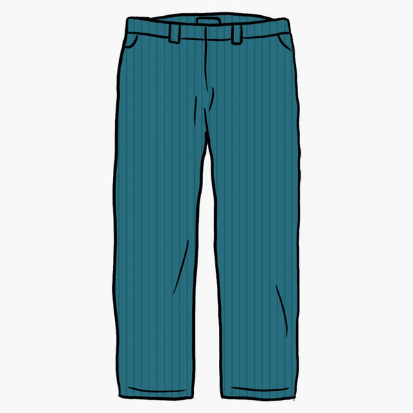 Nejvyšší pracovní kalhoty (SS21) Teal Stripe