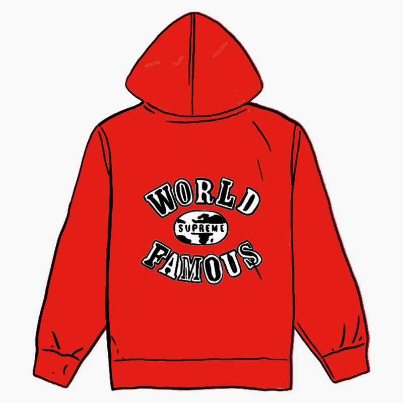 Supreme World Famous Zip Up Hooded Sweatshirt (ss20) Red