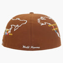 Supreme Worldwide Box Logo New Era Hat Brown