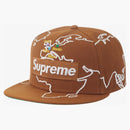 Supreme Worldwide Box Logo New Era Hat Brown
