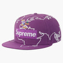 Supreme Worldwide Box Logo New Era har lila