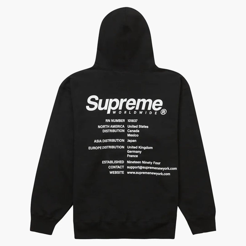Supreme Worldwide Hooded Sweatshirt Black