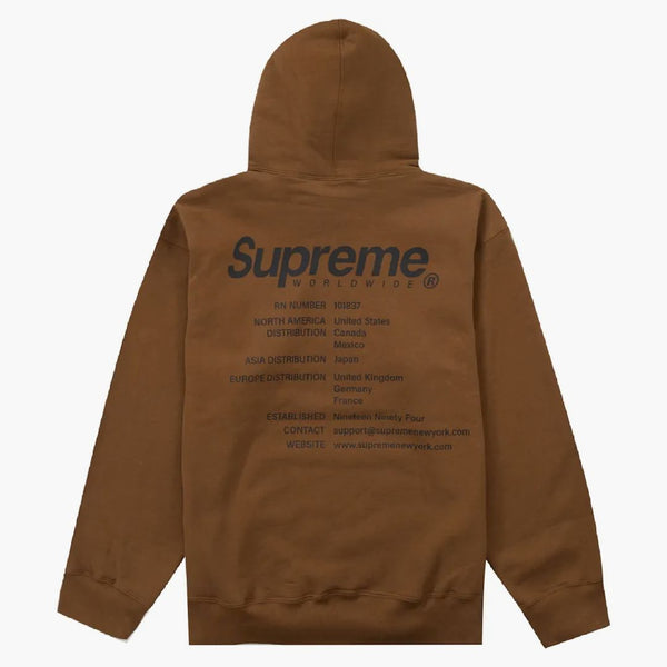Supreme Worldwide Hooded Sweatshirt Olive Brown