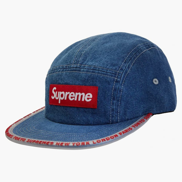 Supreme Worldwide Visor Tape Camp Cap Denim