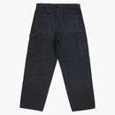 Supreme usado pintor de doble rodilla pantalón negro