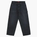 Supreme usado pintor de doble rodilla pantalón negro