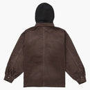 Högsta slitna huva chore kappa brun