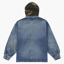 Supreme Worn Hooded Chore Coat denim