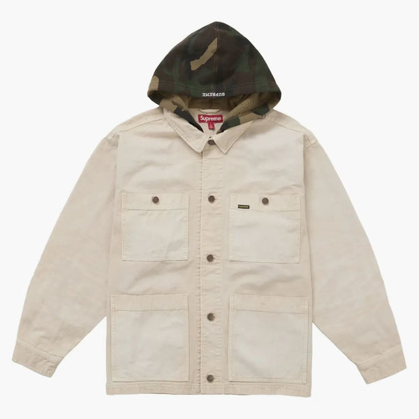 Supreme Worn Hooded Chore Coat Natural