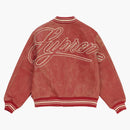 Supreme Worn Leather Varsity Jacket Red
