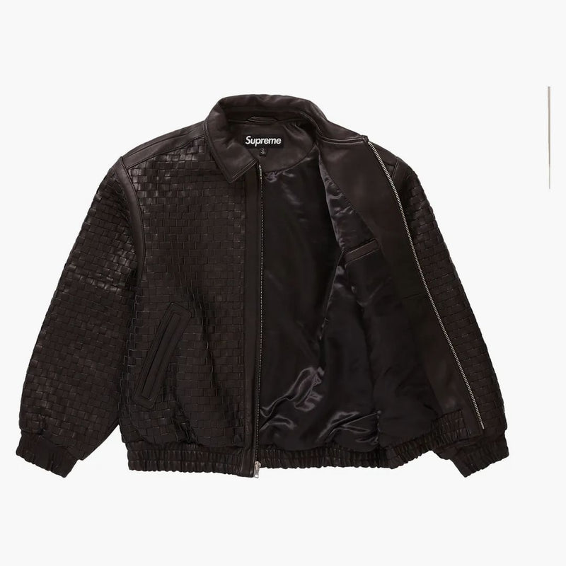 Giacca varsity in pelle suprema in pelle