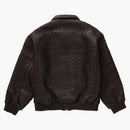 Supreme Woven Leather Varsity Jacket Black