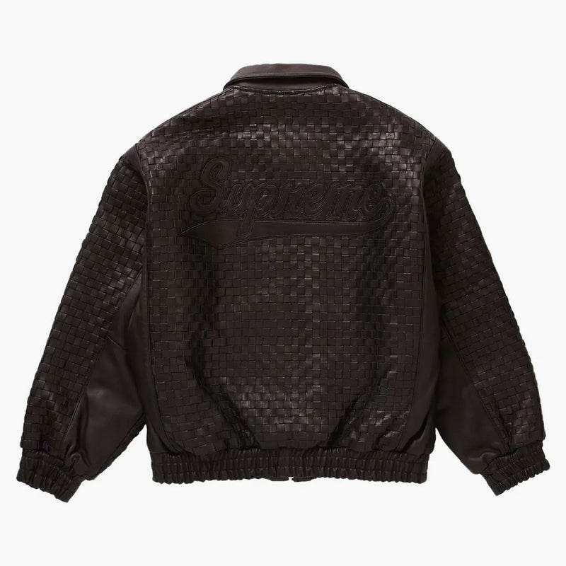 Giacca varsity in pelle suprema in pelle
