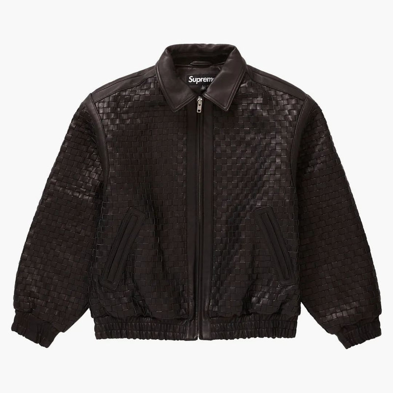 Giacca varsity in pelle suprema in pelle